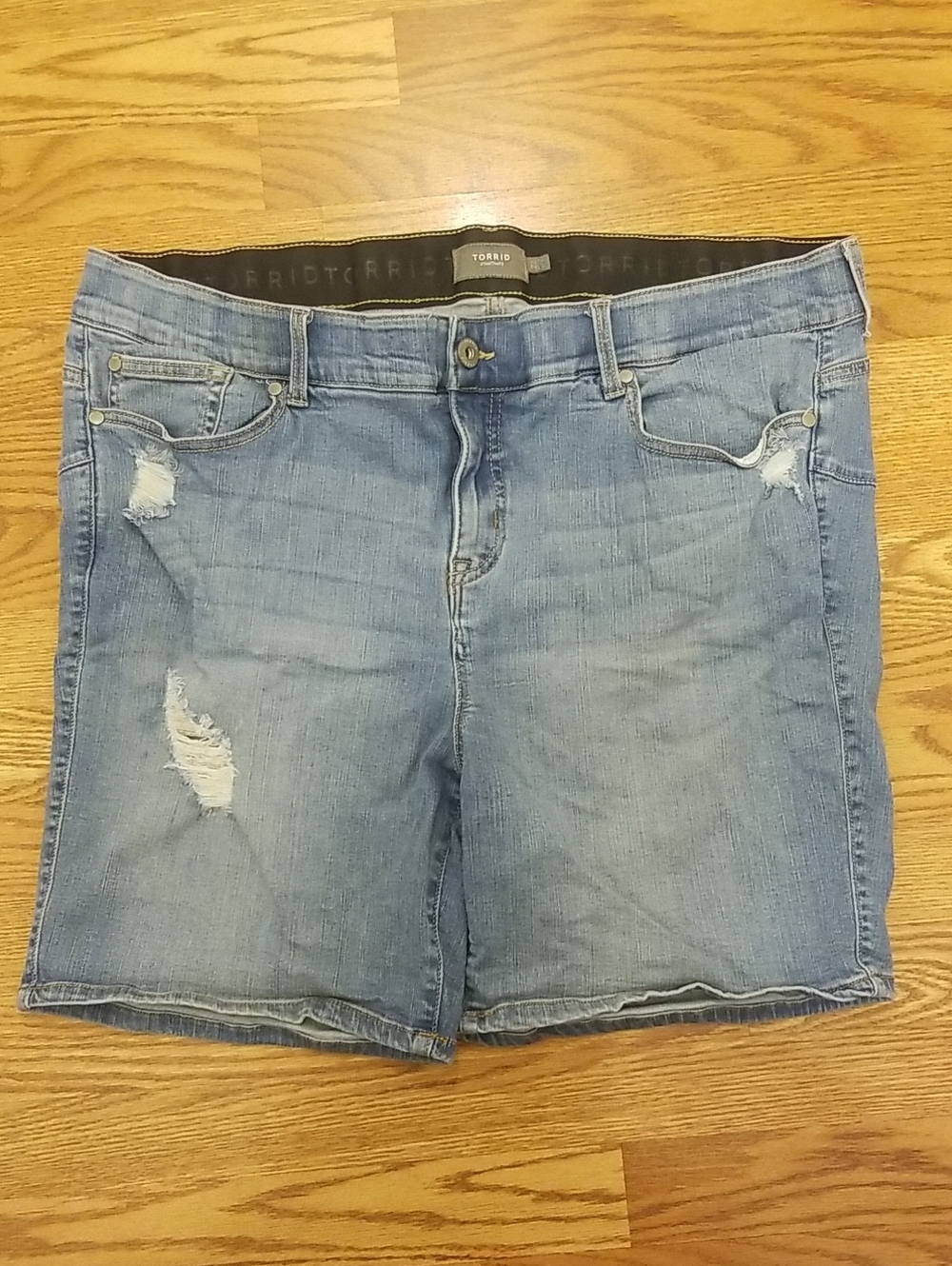 torrid Light Blue Distressed Denim Jean Shorts